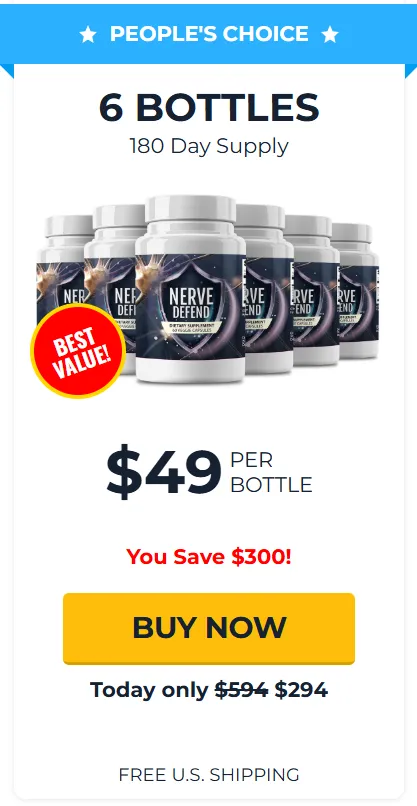 Nerve Defend 6 bottle  pricing